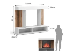 Chimenea eléctrica blanco 100x25x80 lynea
