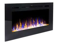 Chimenea eléctrica CALBUCO - De pared o empotrada - An. 101,6 x Pr. 14 x Al. 54,4 cm - Negra