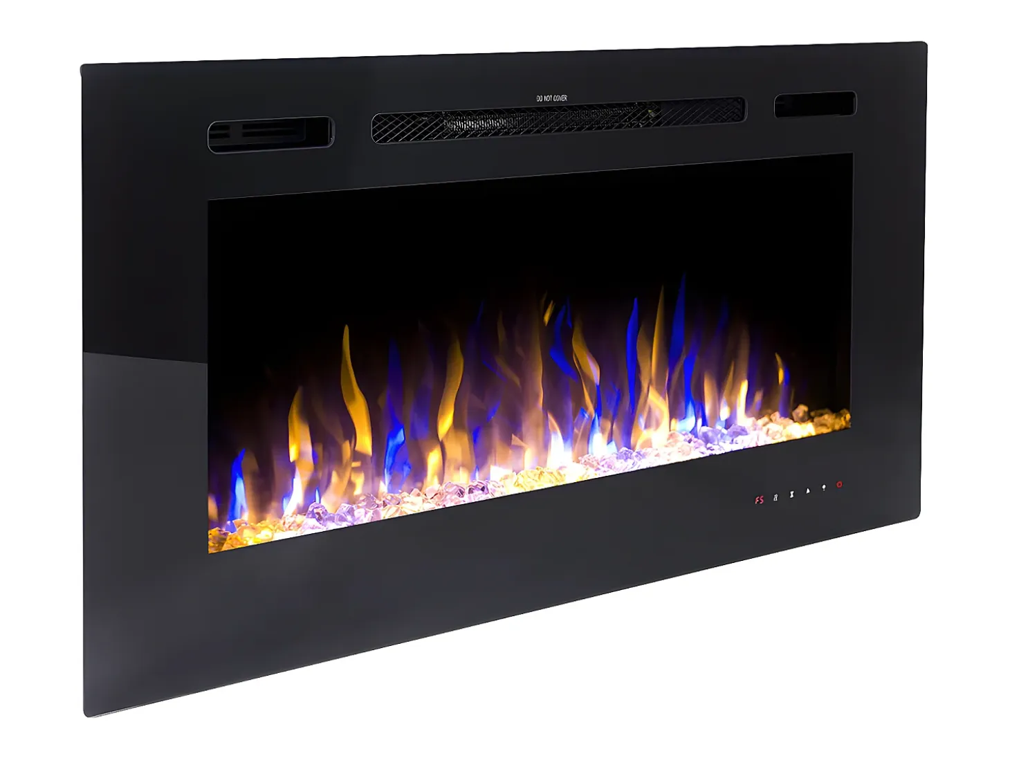 Chimenea eléctrica CALBUCO - De pared o empotrada - An. 101,6 x Pr. 14 x Al. 54,4 cm - Negra
