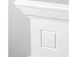Chimenea eléctrica CAMBRIDGE, chimenea de pie, madera blanca, 110x25x95h
