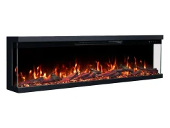 Chimenea eléctrica de 3 caras UNITY 183 - fuego premium, de pared o empotrada - 183x19x36 cm - LED decorativa con calefacción 900/1800W