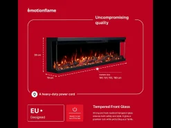 Chimenea eléctrica de 3 caras UNITY 183 - fuego premium, de pared o empotrada - 183x19x36 cm - LED decorativa con calefacción 900/1800W