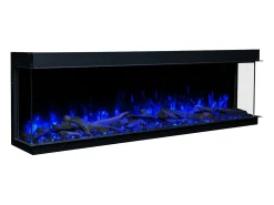 Chimenea eléctrica de 3 caras SOLIS 120 - fuego premium, empotrada - 120x30x46 cm - LED decorativa con calefacción 750/1500 W
