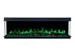 Chimenea eléctrica de 3 caras SOLIS 120 - fuego premium, empotrada - 120x30x46 cm - LED decorativa con calefacción 750/1500 W