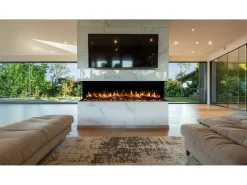 Chimenea eléctrica de 3 caras SOLIS 120 - fuego premium, empotrada - 120x30x46 cm - LED decorativa con calefacción 750/1500 W