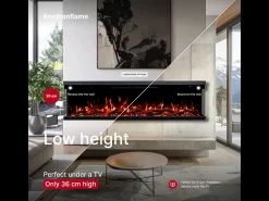 Chimenea eléctrica de 3 caras UNITY 107 - fuego premium, de pared o empotrada - 107x19x36 cm - LED decorativa con calefacción 900/1800W