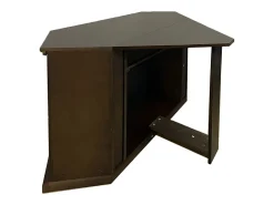 Chimenea eléctrica de esquina de suelo MADISON en madera de nogal L126 x P78 x H83