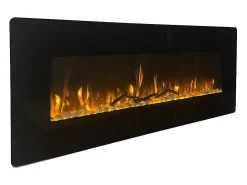 Chimenea eléctrica de pared DALLAS L127 x P 11 x H50