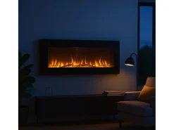 Chimenea eléctrica de pared DALLAS L127 x P 11 x H50
