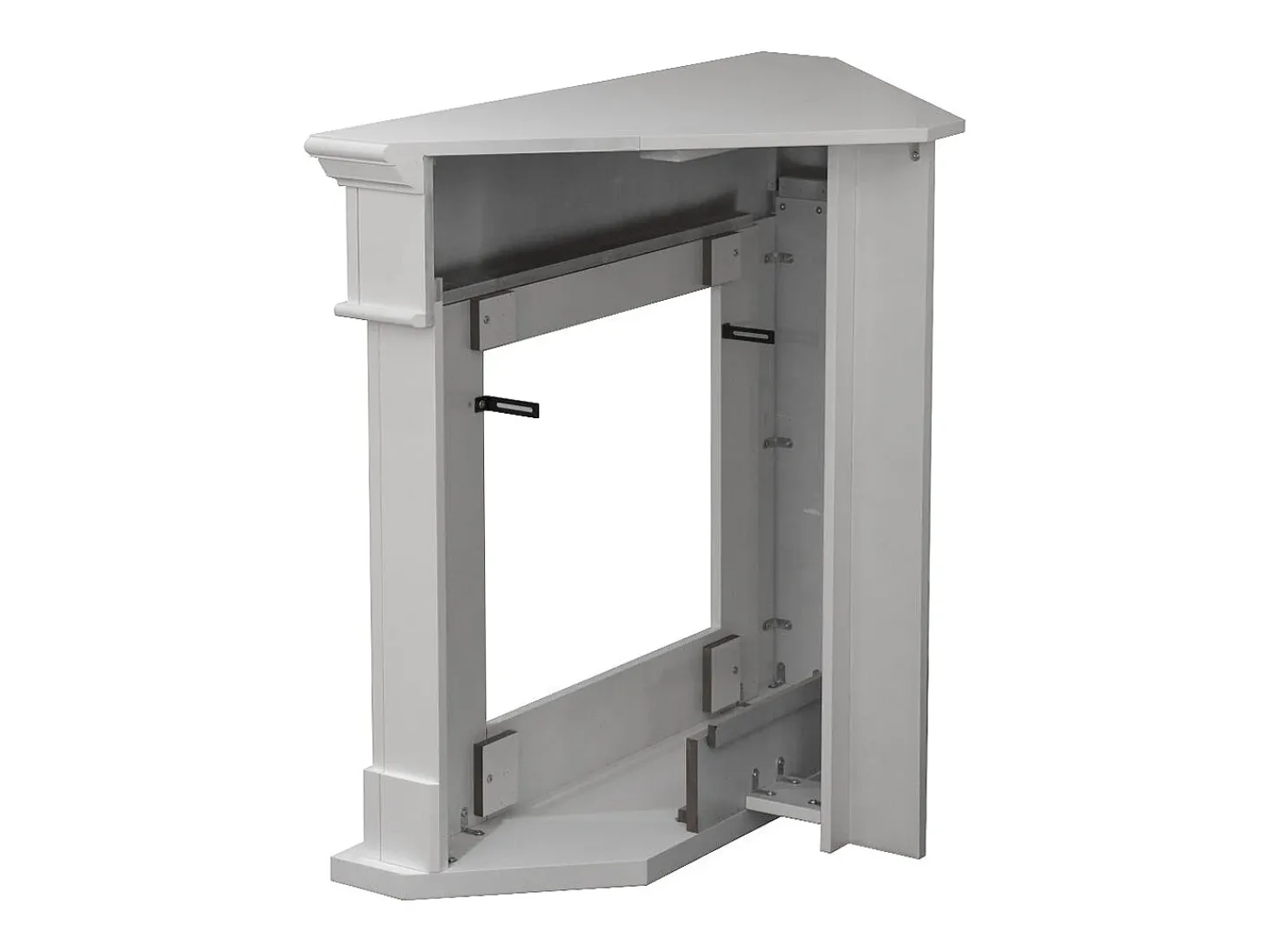 Chimenea eléctrica de pie de esquina blanca FORD (L110 x P63 x H102)