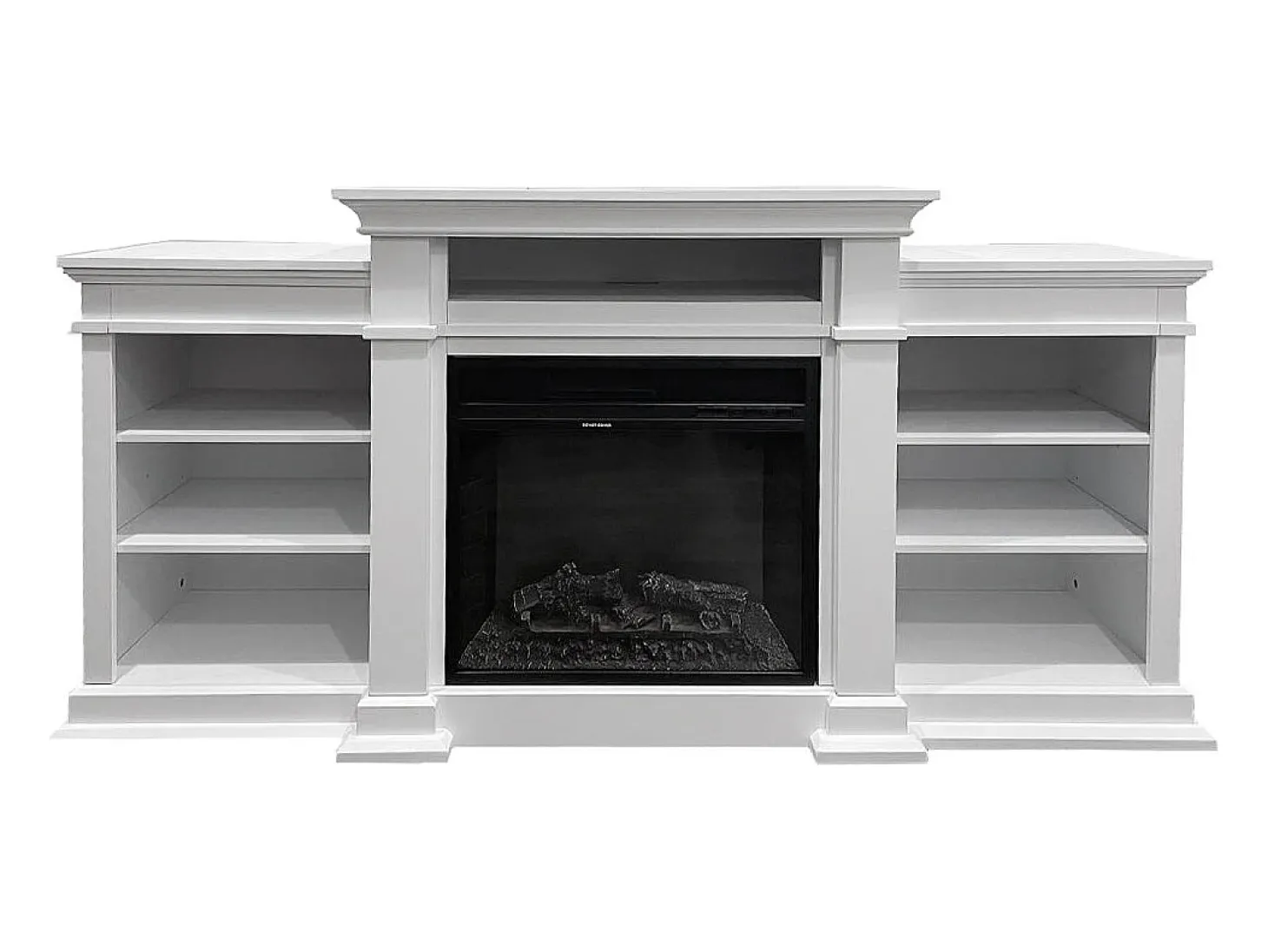 Chimenea eléctrica de pie BIDEN de madera blanca L179 x P48 x H85
