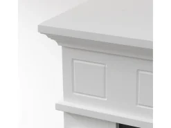 Chimenea eléctrica de suelo JEFFERSON de madera blanca L 89,5 x H 90,5 x D 28
