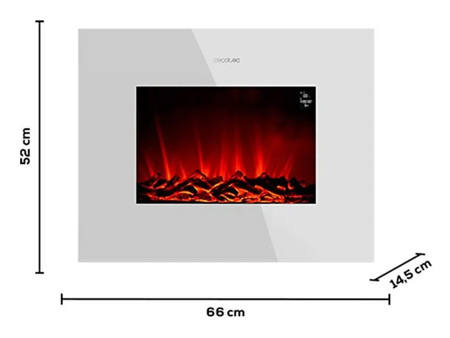 Chimenea eléctrica decorativa Ready Warm 2690 Flames Connected White Cecotec 2000W control vía App