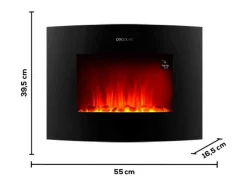 Chimenea eléctrica decorativa Ready Warm 2250 Curved Flames Connected Cecotec 2000W control vía App