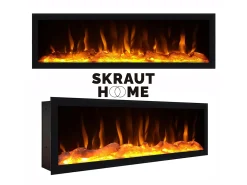 Chimenea eléctrica LED, 107x25x38cm, Salón - Comedor, Chimenea eléctrica, Cemento