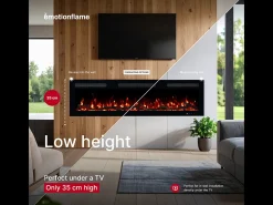Chimenea eléctrica MONARCH 183 - fuego premium - de pared y empotrados - 183x13x35 cm - chimenea LED con calefacción 900/1800 W