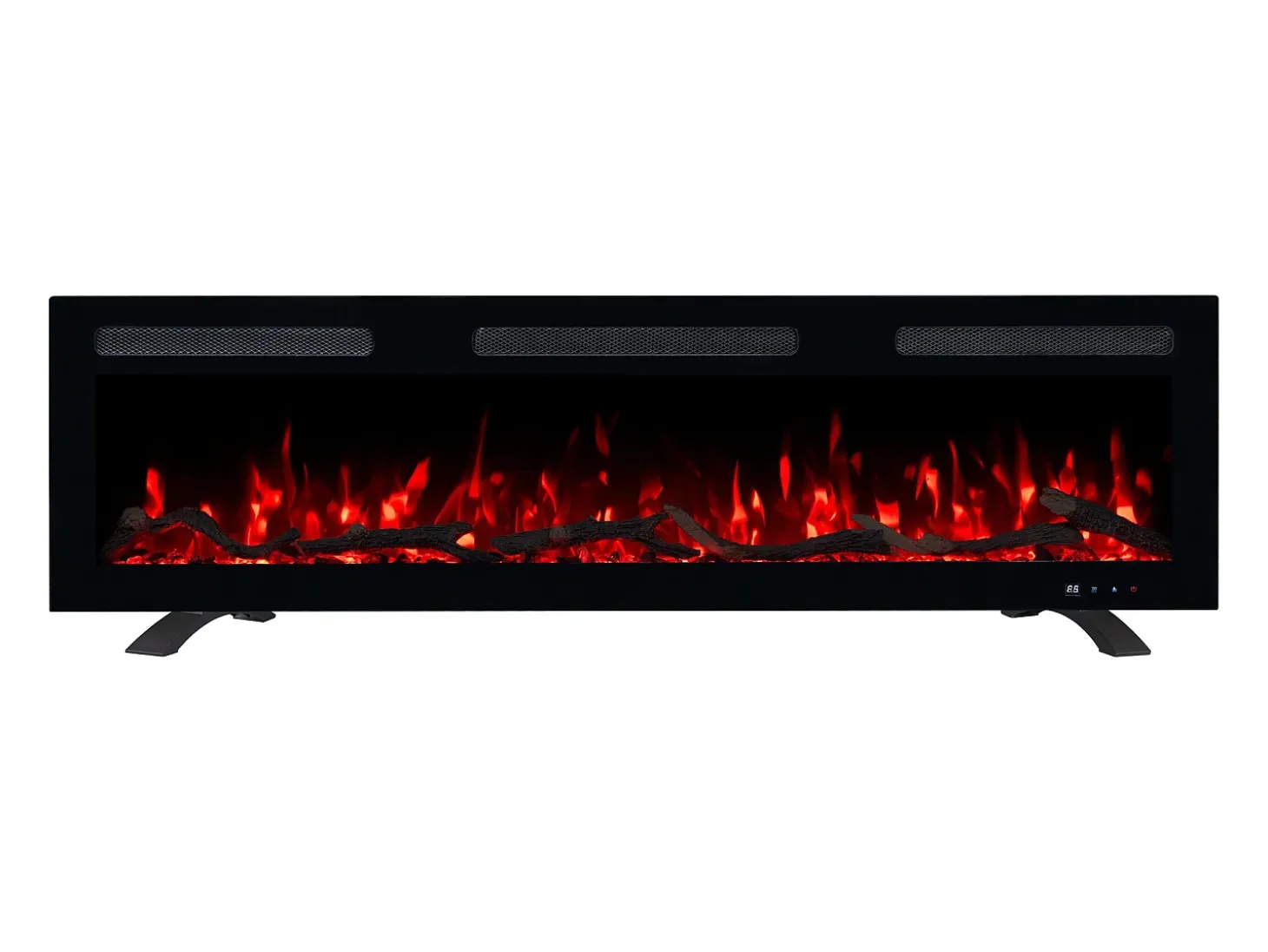 Chimenea eléctrica MONARCH 183 - fuego premium - de pared y empotrados - 183x13x35 cm - chimenea LED con calefacción 900/1800 W