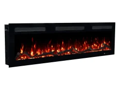 Chimenea eléctrica MONARCH 107 - fuego premium - de pared y empotrados - 107x13x35 cm - chimenea LED con calefacción 900/1800 W