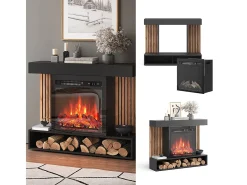 Chimenea eléctrica negro 100x25x80 lynea