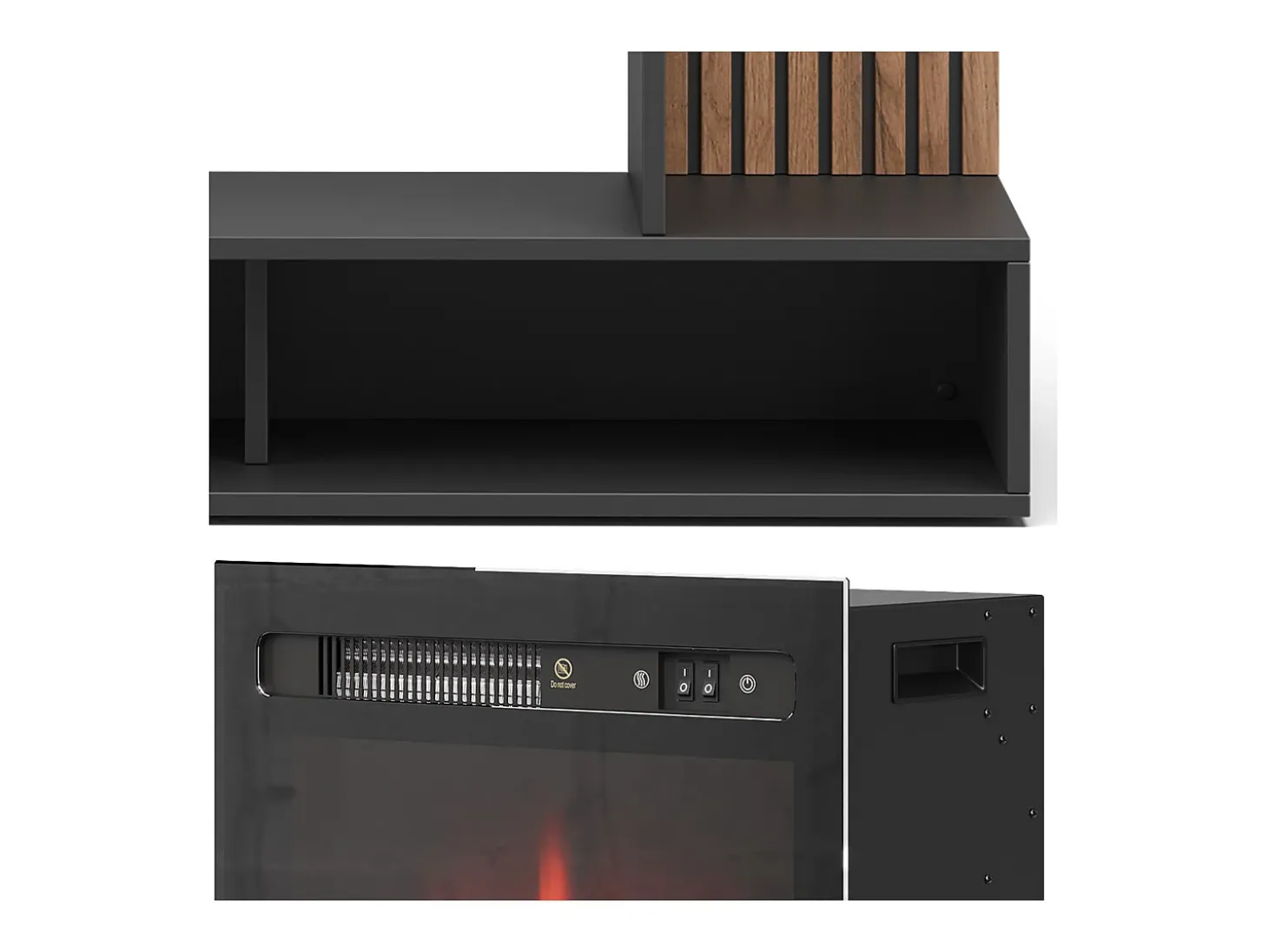 Chimenea eléctrica negro 100x25x80 lynea