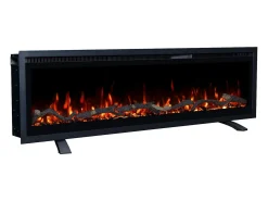 Chimenea eléctrica REGAL 182 - fuego premium - de pared y empotrados - 182x35x12 cm - chimenea LED decorativa con calefacción 900/1800 W