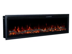 Chimenea eléctrica REGAL 182 - fuego premium - de pared y empotrados - 182x35x12 cm - chimenea LED decorativa con calefacción 900/1800 W