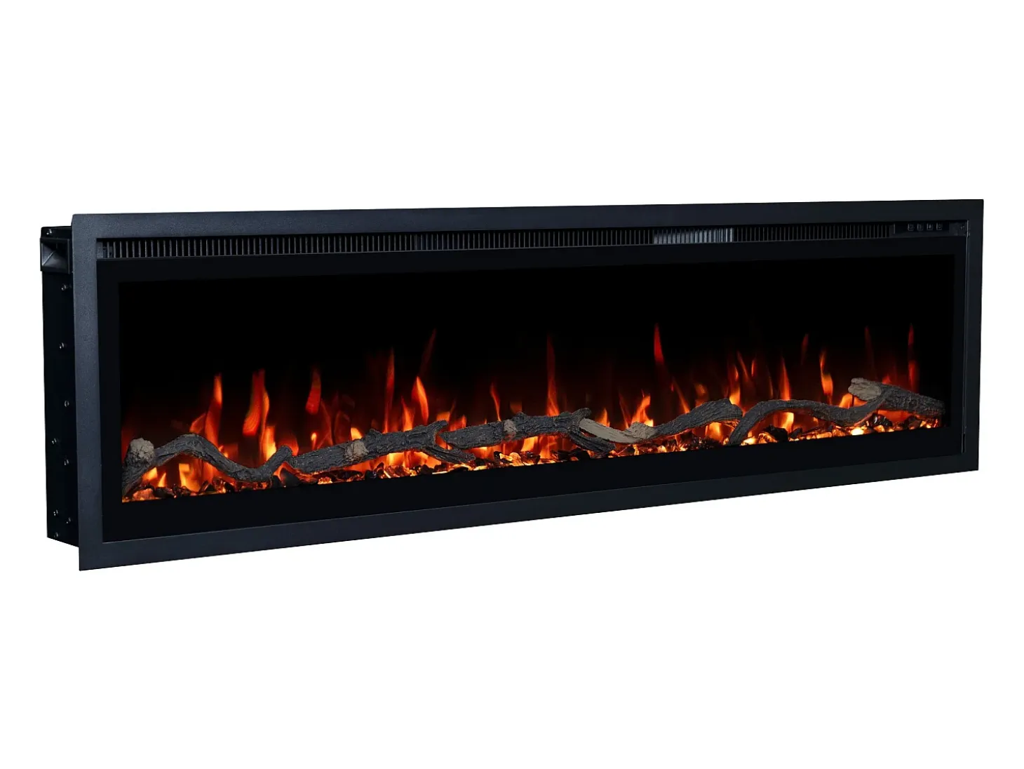 Chimenea eléctrica REGAL 182 - fuego premium - de pared y empotrados - 182x35x12 cm - chimenea LED decorativa con calefacción 900/1800 W