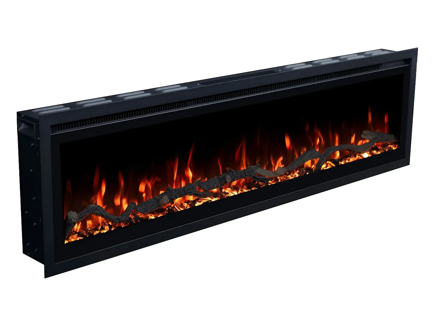 Chimenea eléctrica REGAL 182 - fuego premium - de pared y empotrados - 182x35x12 cm - chimenea LED decorativa con calefacción 900/1800 W