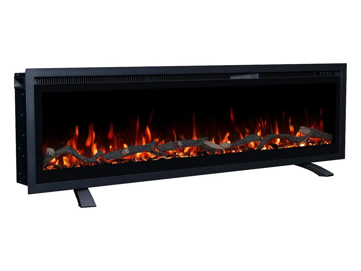 Chimenea eléctrica REGAL 126 - fuego premium - de pared y empotrados - 126x35x12 cm - chimenea LED decorativa con calefacción 900/1800 W