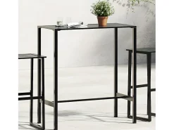 Chrysto Mesa alta de bar acero recubrimiento polvo negro 100x50x110 cm