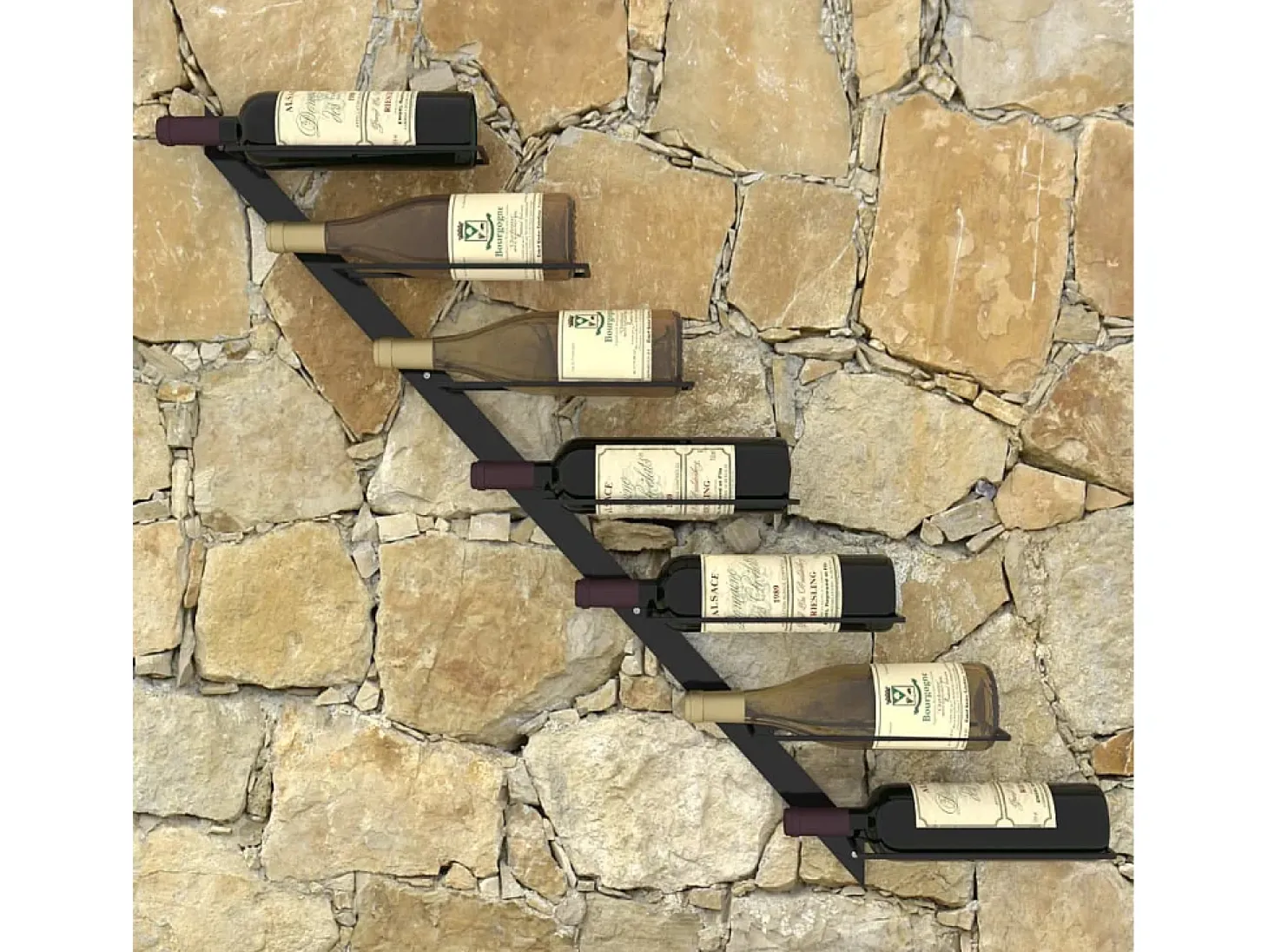 Città di Castello Botellero de pared para 7 botellas metal negro