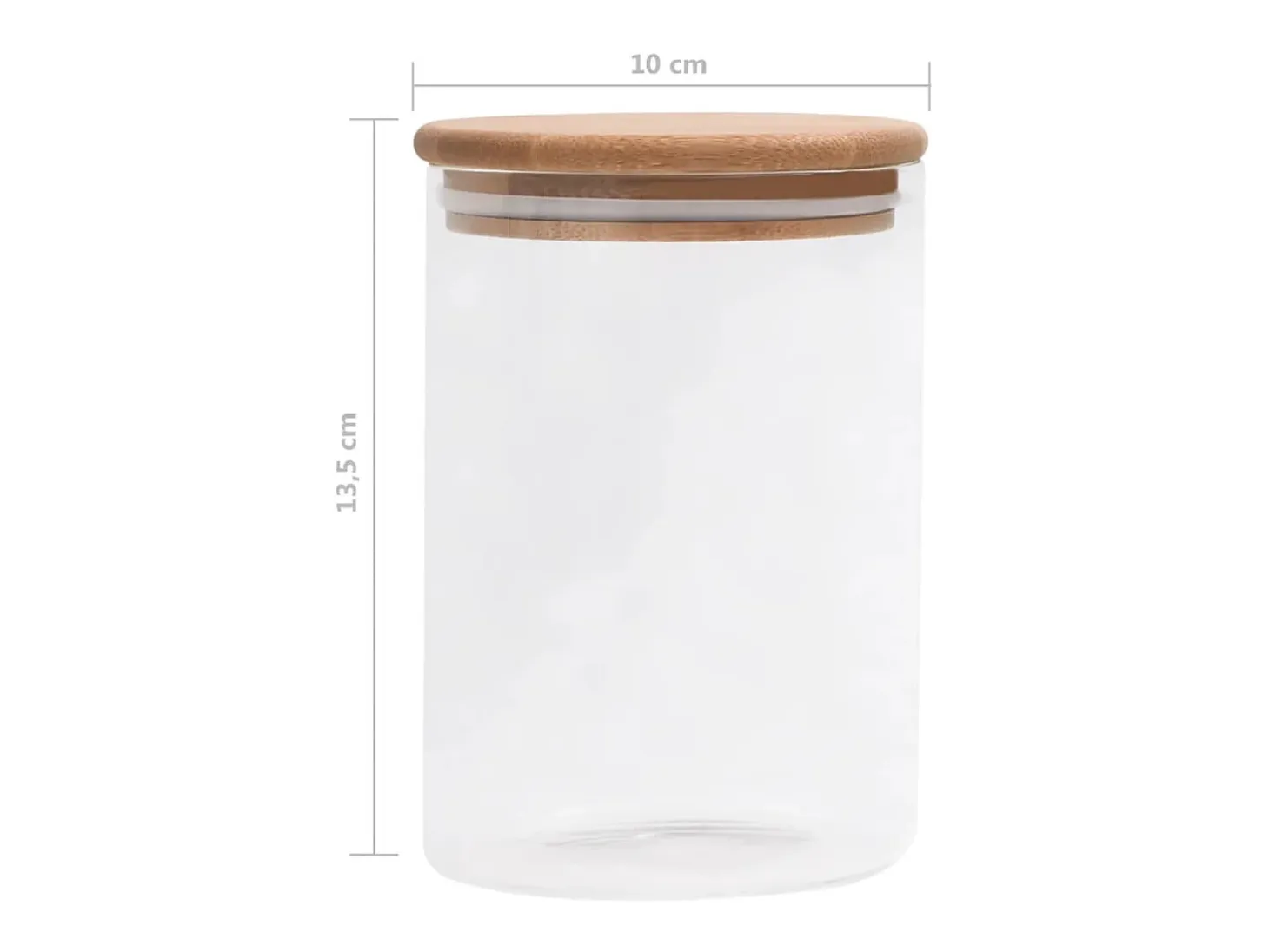 Claire-Bernadette-Marie Tarros de almacenaje con tapa de bambú 4 unidades 800 ml