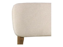 CLIFF-Taburete de bar, tela Ecru y madera de nogal (x2)