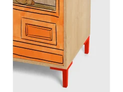 Cómoda 2 puertas 2 cajones color roble y estampado tienda