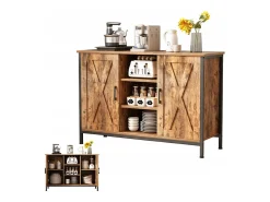 CÓMODA ARMARIOS LATERALES CON ESTANTES ABIERTOS CÓMODA VINTAGE COCINA SALÓN LOFT