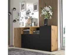 Cómoda AURIS 180x42x82 Crema & Negro