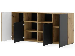 Cómoda AURIS 180x42x82 Crema & Negro