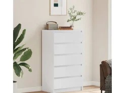 Cómoda blanca 60x36x103 cm Madera contrachapada