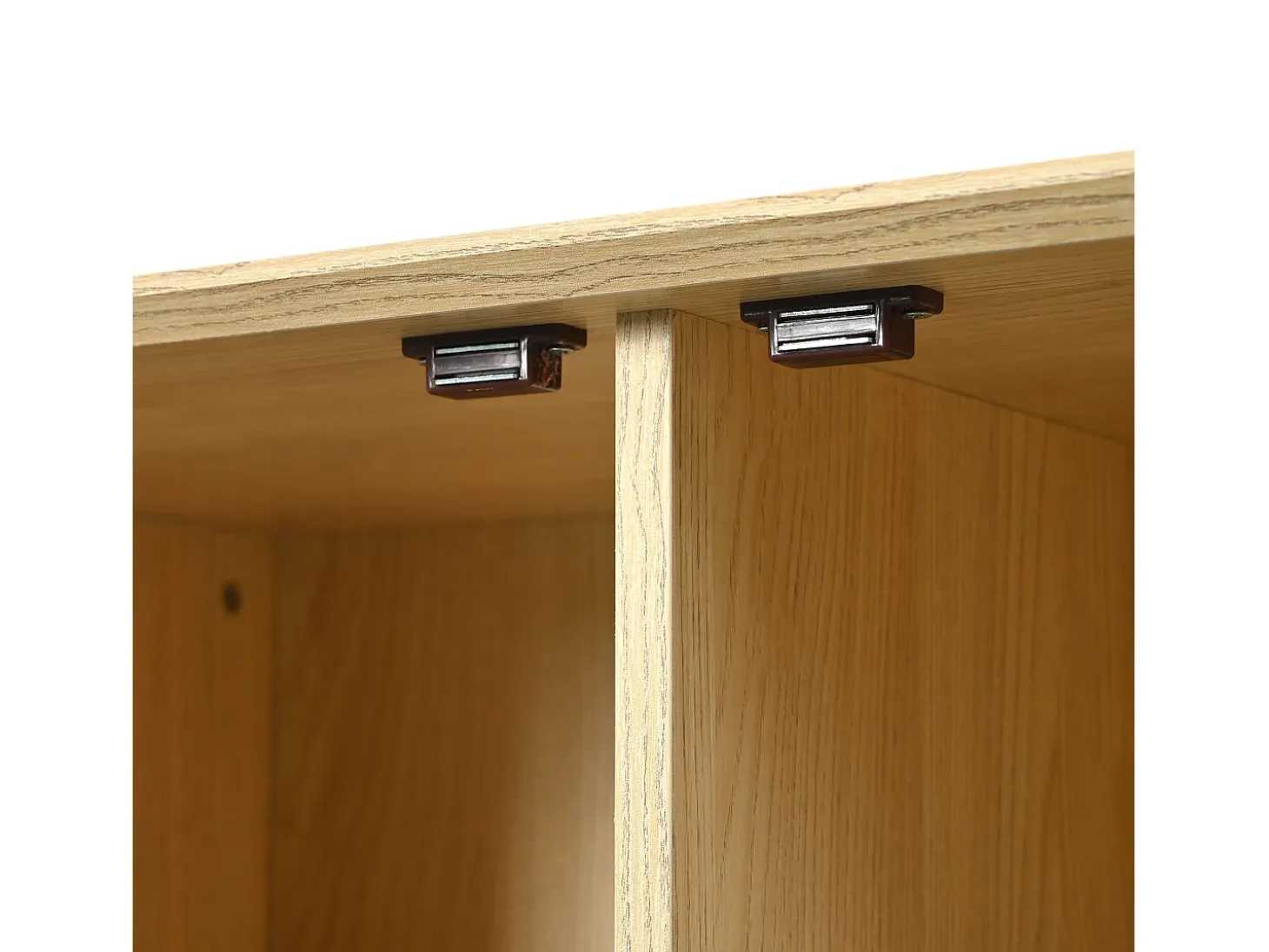 Cómoda Buffet 120x40x80 cm con 2 puertas de ratán y 1 cajón de MDF - Natural Claro
