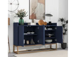Cómoda buffet 120x30x80 cm minimalista moderna sin tirador - Azul