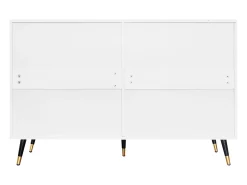 Cómoda de 6 cajones, mueble de almacenaje blanco con patas y tiradores dorados