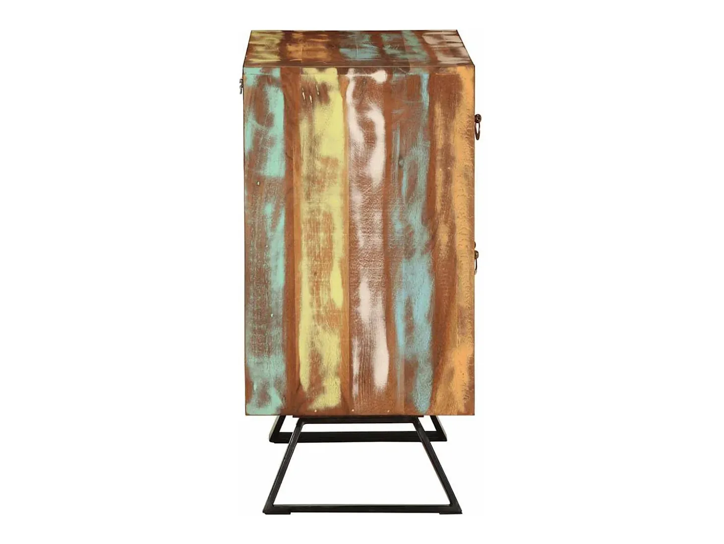 Cómoda de madera maciza reciclada multicolor 70x35x70 cm