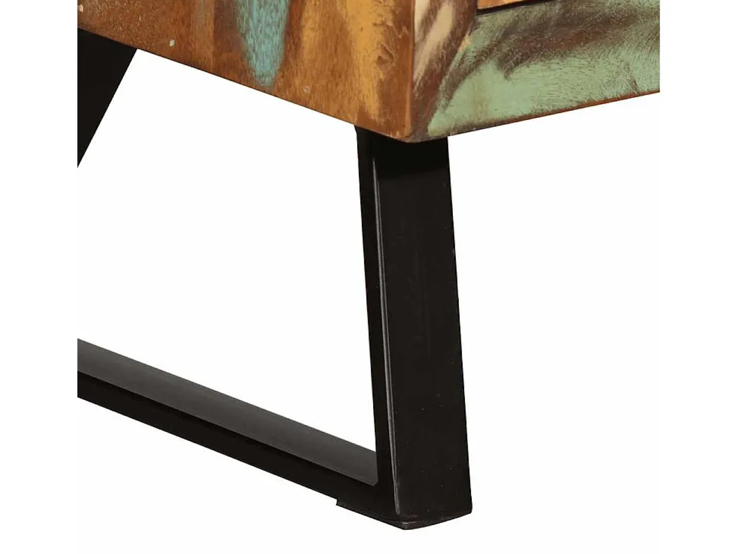 Cómoda de madera maciza reciclada multicolor 70x35x70 cm