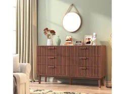 Cómoda de madera, mueble de almacenaje para dormitorio o salón, 100 x 34 x 73 cm