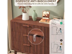 Cómoda de madera, mueble de almacenaje para dormitorio o salón, 100 x 34 x 73 cm