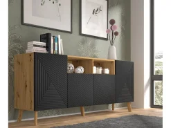 Cómoda LUXI 195x42x80 Crema & Negro