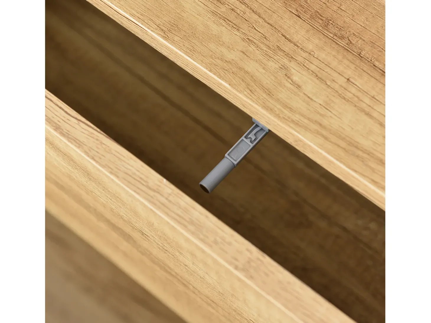 Cómoda moderna de madera estructurada con cajones de almacenaje - L 140 x P 30 x H 78 cm