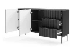 Cómoda, negro, 147 x 81,2 x 39,8 cm
