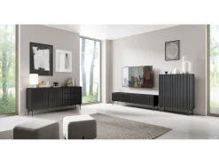 Cómoda, negro, 195,2 x 81,2 x 39,8 cm