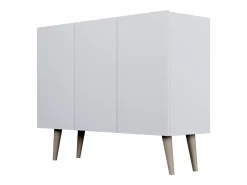 Cómoda Rolia 3 puertas 120 cm-Color Gris claro